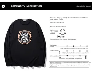 Detailed technical chart showing black cotton t-shirt fabric composition and wash guide
