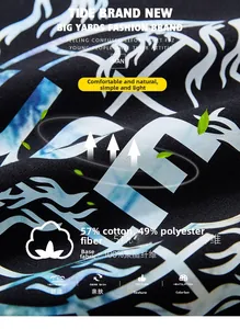 Macro detail of breathable cotton-blend fabric with blue flame print for oversized hoodies