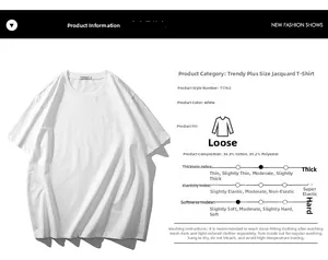 Detail of white jacquard fabric texture on plus-size cotton blend loose fit T-shirt