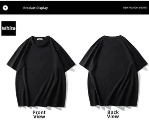 Flat lay of men's oversized black jacquard T-shirt showing front and back views