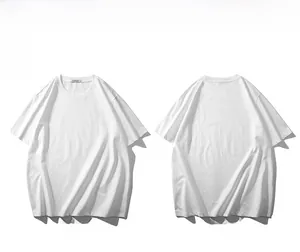Flat lay of men plus size white cotton t-shirt showing front and back views