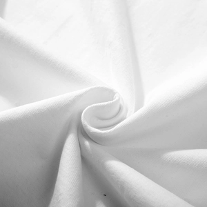 White textured jacquard t-shirt with premium diagonal twill weave and soft cotton feel
