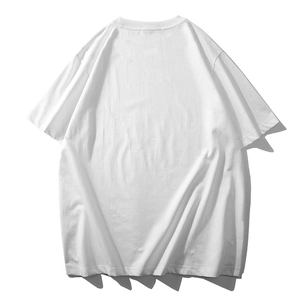 Men's oversized white crewneck t-shirt with drop shoulders and breathable dot jacquard fabric