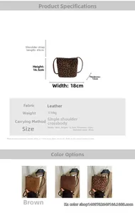 Detailed dimension guide for matte suede shoulder bag with size 18x16.5x12cm specs