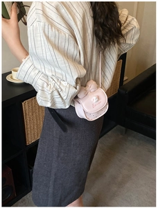 Sac bandoulière rose pour enfants avec nœud, chien de dessin animé et broderie Barme