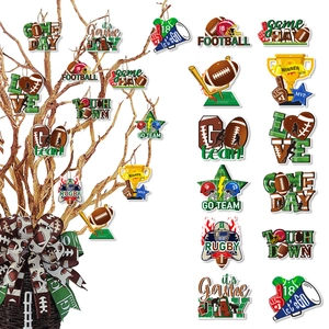 American Football Theme Party Decorations Hanging Tags Game Day Sports Fan Ornaments Paper Cardstock Party Decor Supplies