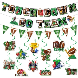 American Football Theme Party Decoration Touchdown Go Team Banner Spiral Hanging Ornaments For Super Bowl Sports Game Events