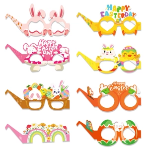 Ostern Partybrille Weißer Karton Foto Requisiten Set Verschiedene Hase Küken Ei Design Festival Dekoration Brillen Für Kinder Erwachsene