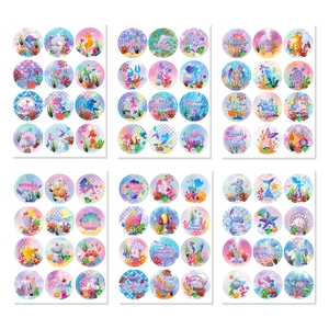 Detailed set of 72 mermaid theme stickers with sea creatures and shell patterns