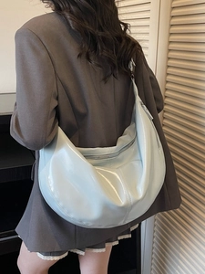 Sac Sous le Bras Vintage pour Femmes Grande Capacité Sac à Épaule en Cuir PU Mode Couleur Unie Sac Hobo Fourre-tout Quotidien