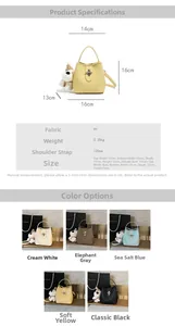 Detailed view of PU leather bucket bag with litchi texture and metal lock design