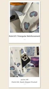 Détail du sac à dos blanc avec imprimé léopard violet et poche zippée antivol au dos