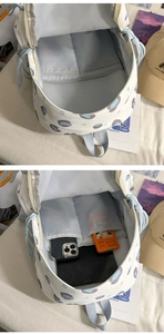 Détail de l'intérieur du sac à dos avec doubles poches pour téléphones et gadgets