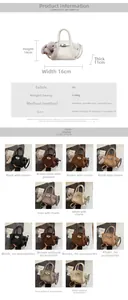 Detailed size specifications and weight information for the mini ruched PU leather handbag