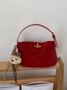 Borsa a Tracolla da Donna in Pelle PU Retrò Minimalista in Stile Urbano Con Ciondolo a Orsetto e Sottoborsa per la Moda Quotidiana
