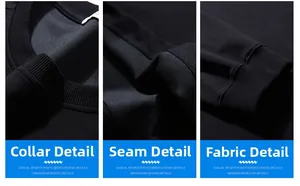 Détail du col côtelé, coutures fines et tissu premium sur le sweat loup noir pour homme