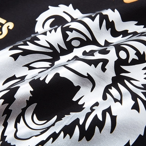 Men's black sweatshirt with metallic silver bear print and yellow graphic details