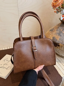 Sac à Main Vintage en Cuir PU pour Femmes Sac à Bandoulière Rétro Avec Poignée Sac Fourre-Tout Élégant pour Trajets Quotidiens