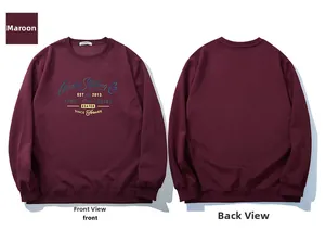 Vista frontal y trasera de sudadera granate con letras coloridas Alpha Styling Co.