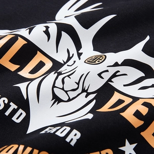 Oversized sweatshirt with a white deer head and orange Wild Deer letter printing