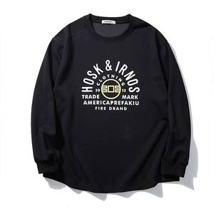 Herren Übergröße Baumwollmischung Langarm T-Shirt Winter Verdickt Warm Pullover Buchstabendruck Rundhals Locker Casual Top
