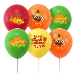 Thanksgiving Latex Balloons Pumpkin Turkey Maple Leaf Pattern Party Decorations For Holiday Autumn Celebration Supplies