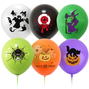Halloween latex balloon set with ghost witch pumpkin patterns for party decorations
