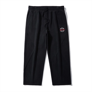 Men's heavyweight black joggers with drawstring waist and embroidered logo detail