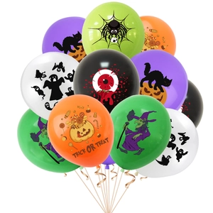 Halloween Party Balloons Latex Decorative Pumpkin Ghost Witch Pattern For Haunted House Bar Decor Festive Spooky Balloons