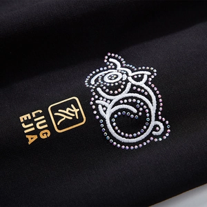 Pantalon de jogging pour homme avec broderie cochon zodiacal et strass brillants