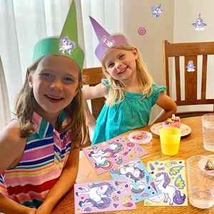 Unicorn DIY puzzle sticker set for kids birthday party favors and creative crafts