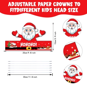 Couronne de Noël en papier pour enfants avec élastique pour fêtes et décorations festives
