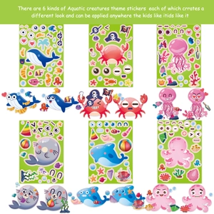 DIY Meerestiere Puzzle Aufkleber für Kinder mit Hai Wal und Oktopus Bastelset