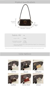 Spécifications de taille détaillées et charte des matériaux pour le sac sous le bras