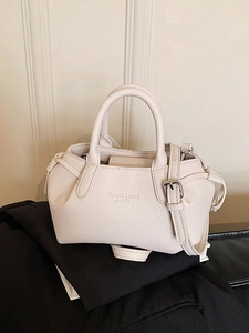 Sac à Main Fourre-tout en Cuir PU à Grain de Litchi pour Femmes avec Cordon de Serrage en Métal Sac Bandoulière Élégant pour Trajet