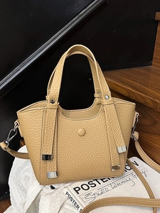 Sac Seau en Cuir PU pour Femmes Motif Lychee Sac à Bandoulière Décontracté Minimaliste Avec Bandoulière Réglable pour Bureau