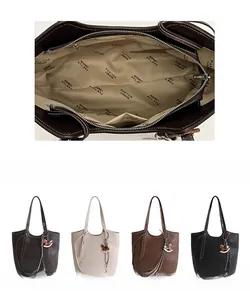 Detail of the tote bag interior with branded lining and four color options display