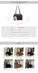 Detailed corduroy tote bag size chart with dimensions and multi-color comparison overview
