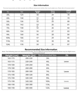 Guide des tailles détaillé pour t-shirt homme grande taille imprimé cheval, 3XL-12XL