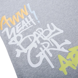Graffiti print oversize t-shirt in grey with stylish street style lettering detail
