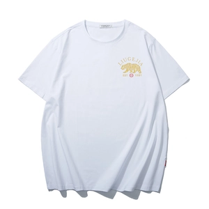 Men Plus Size Cotton Blend T-Shirt California Arctic Bear Letter Gold Stamping Loose Short Sleeve Top Fashion Graphic Tee