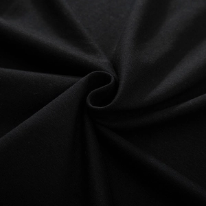 Close-up of black 250g cotton fabric showing soft texture for oversized fish print tee