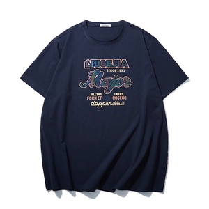 Men Plus Size Cotton T-Shirt Streetwear Reflective Letter Print Casual Loose Short Sleeve Top Fashion Round Neck Tee