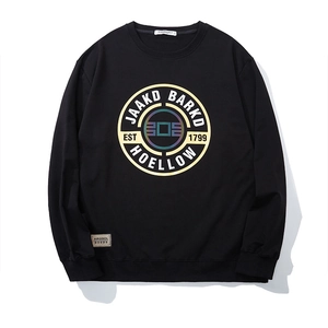 Men Plus Size Sweatshirt Cotton Streetwear Pullover Letter Print Round Neck Long Sleeve Casual Loose Top Autumn Fashion Clothing