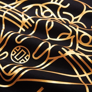 Men's black cotton sweatshirt featuring a premium gold metallic tiger head print design