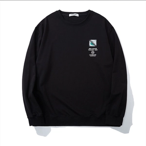 Men Fashion Plus Size Sweatshirt Cotton Blend Long Sleeve Round Neck Streetwear Printed Letters Patchwork Casual Pullover Top