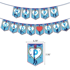 Vatertag Banner-Set mit blauem Hemd-Design und Happy Dad's Day Schriftzug für die Party