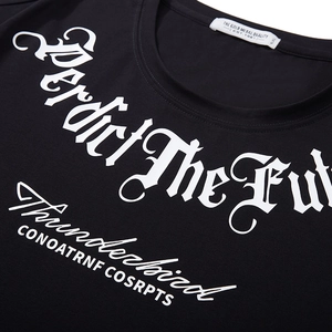 Men's oversized black cotton T-shirt featuring gothic graphic print and 5XL collar label