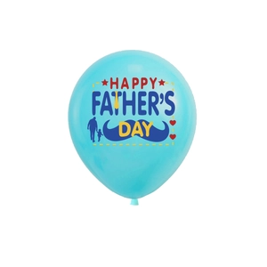 Hellblauer Vatertagsballon mit Happy Father's Day Aufdruck und Schnurrbart-Motiv