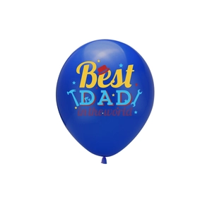 Blauer Vatertag-Ballon mit Best Dad in the World Schriftzug und Werkzeug-Motiven